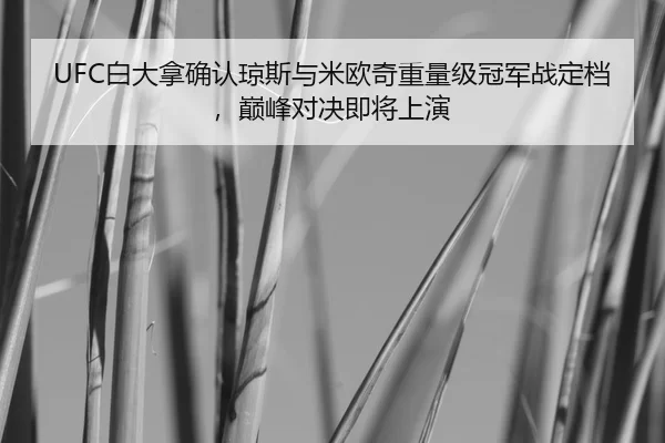 UFC白大拿确认琼斯与米欧奇重量级冠军战定档，巅峰对决即将上演